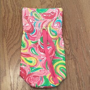 Lilly Pulitzer Pink and Green Swirl Wine bag